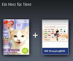 Jahresabo der Zeitschrift Ein Herz für Tiere mit effektiv 2,20 Euro Gewinn sichern