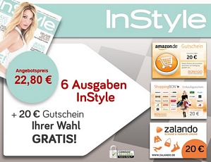 Halbjahresabo der InStyle für effektiv 2,80 Euro