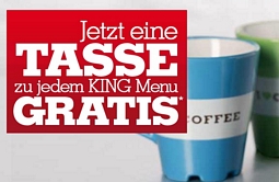Burger King: Eine von vier Tassen gratis zu jedem King Menu