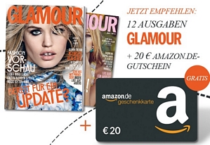 Jahresabo der Zeitschrift Glamour für effektiv 4,60 Euro