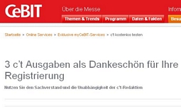 CeBit: Als Nutzer registrieren und 3 Ausgaben der c’t kostenlos erhalten