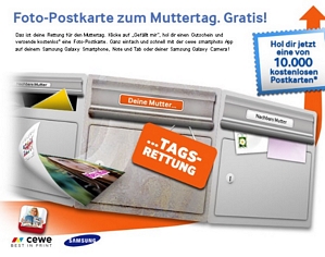 CEWE: Foto-Postkarte zum Muttertag gratis verschicken