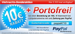 Computeruniverse: Mit 10 Euro-Gutschein und ohne Versandkosten bestellen