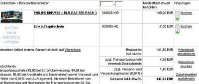 Philips BDP2500 mit 5 Blu-rays