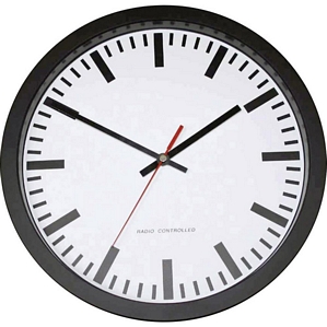 Funk-Bahnhofsuhr 30 cm Schwarz