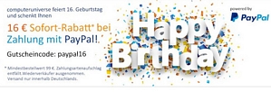 computeruniverse: 16 Euro Rabatt ab 99 Euro Bestellwert bei Zahlung mit PayPal