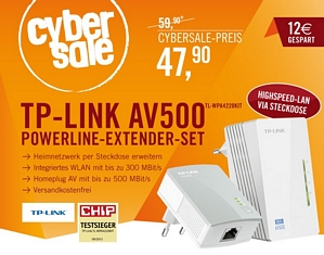 TP-LINK WiFi N Powerline AV500 Extender Starter Kit (TL-WPA4220KIT)
