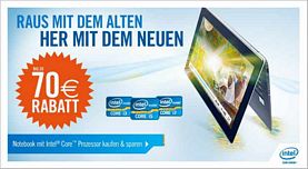 Cyberport: Notebook mit Core i3, i5 oder i7 Prozessor kaufen und bis zu 70 Euro Rabatt erhalten