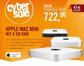 Apple Mac Mini (MD388D/A) mit 8GB Speicher