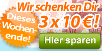 DailyDeal: 3x 10 Euro geschenkt – nur dieses Wochenende