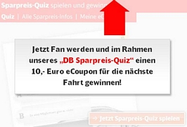 Günstiger Bahn fahren: 3 Fragen auf Facebook beantworten und einen 10 Euro eCoupon für die nächste Fahrt sichern