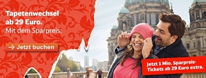 Deutsche Bahn – Tapetenwechsel – 1 Mio. Tickets ab 29 Euro
