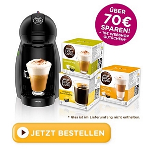 Dolce Gusto Piccolo mit 3 Kapselpackungen und 10 Euro-Gutschein
