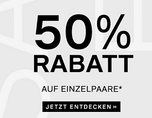 50 Prozent Rabatt auf Einzelpaare im Deichmann Onlineshop