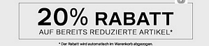 Deichmann: 20 Prozent Rabatt auf bereits reduzierte Artikel