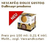 1x Dolce Gusto Kapseln kaufen und 1x Dallmayr prodomo + 2x Nesquik gratis erhalten (8,74 Euro gesamt)