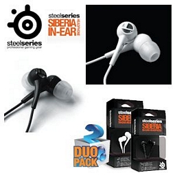 Doppelpack SteelSeries Siberia In-Ear Kopfhörer (Weiß+Schwarz)