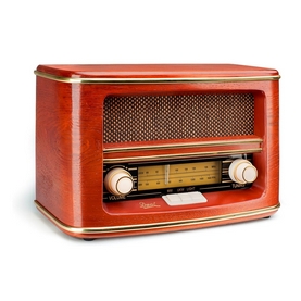 Dual NR 1 Nostalgieradio (UKW-/MW-Tuner, Frequenzskala, Holzgehäuse, Lautstärkeregler) Braun