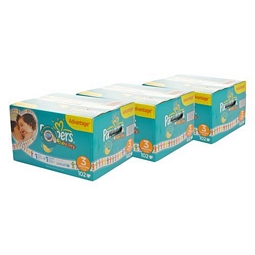 3er-Paket Pampers Baby Dry Midi Gr. 3 (4-9 kg) mit insgesamt 106 Windeln