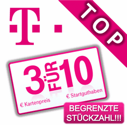 Ebay: T-Mobile Xtra Card mit 10 Euro Startguthaben für 3 Euro
