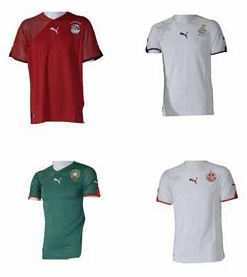 Puma Africa Original Trikots Ghana, Tunesien, Ägypten, Marokko