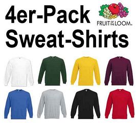 Viererpack Fruit of the Loom Sweatshirts