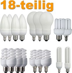 18-teiliges Energiesparlampen-Set