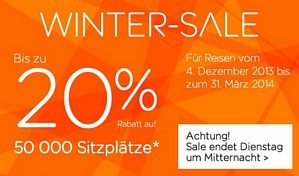 easyJet: Bis zu 20 Prozent Rabatt für Reisen vom 04.12.2013 – 31.03.2014