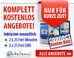 eteleon: Komplett kostenlos-Aktion mit Handy + 2x 25 Freiminuten + 2x 25 Frei-SMS