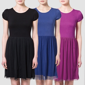 Even&Odd Damen Jersey Kleid schwarz/blau/lila