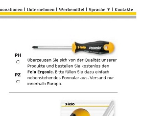 FELO ergonic Kreuzschlitzschraubendreher gratis erhalten