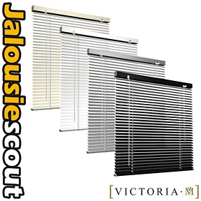 Victoria M Fenster Aluminiumjalousie für innen 175 cm Silber/Schwarz/Weiss/Creme