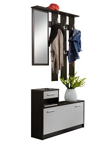 Garderoben Set Riccia mit Spiegel und Schuhkipper