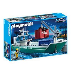 Playmobil Frachtschiff mit Verladekran (5253)