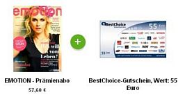 Zeitschrift Emotion im Jahresabo für effektiv 2,60 Euro