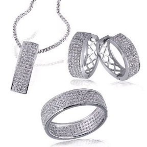 Goldmaid Damenring, Collier oder Creolen Sterlingsilber 925 mit Zirkonia