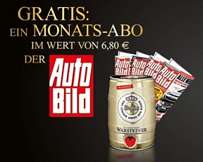 Warsteiner: 4x die Zeitschrift AutoBILD kostenlos erhalten