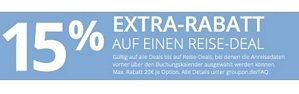 Groupon: 15 Prozent Rabatt auf Reisedeals