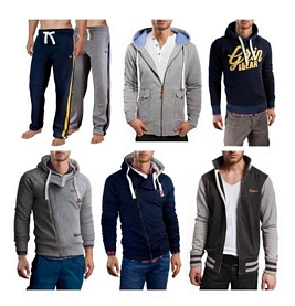 Grin&Bear Slim Fit Hoodies Kapuzenpullover und Sweat-Pants für Herren