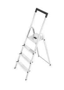 Hailo L40 4 Stufen Sicherheits Haushaltsleiter aus Aluminium