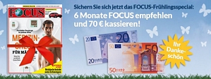 Burda: Halbjahresabo Focus für effektiv nur 26,20 Euro