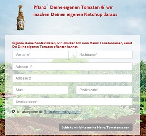 Heinz Tomatenketchup – Tomatensamen kostenlos nach Hause schicken lassen