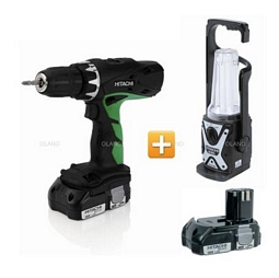 Hitachi DV18DCL2 Akku Schlagschrauber + UB18DL Neon Lampe