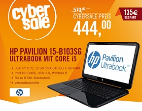 HP Pavilion Sleekbook 15-b103sg (D2W86EA) 15,6 Zoll Notebook
