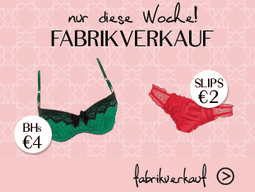 Hunkemöller: Fabrikverkauf mit bis zu 90 Prozent Rabatt, z.B. Bustiers für 4,00 Euro