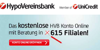 Hypovereinsbank: Girokonto eröffnen und 50 Euro Prämie erhalten