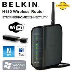 Belkin N150 Advanced Wireless Router mit USB-Adapter
