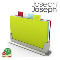 Joseph Joseph Index Schneidebrett-Set mit 4 Brettchen und 1 Halter