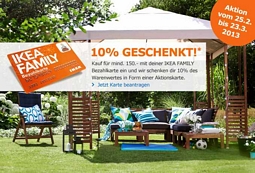 IKEA – Family Bezahlkarte nutzen und 10 Prozent Rabatt erhalten (ab 150 Euro Einkaufswert)