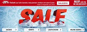 Intersport: 70 Prozent im Sale + 20 Prozent Rabatt zusätzlich